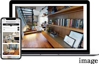 ご自宅からリモートでの展示場ご案内も可能です。360°のパノラマで見渡しながら内部をご覧いただけます。